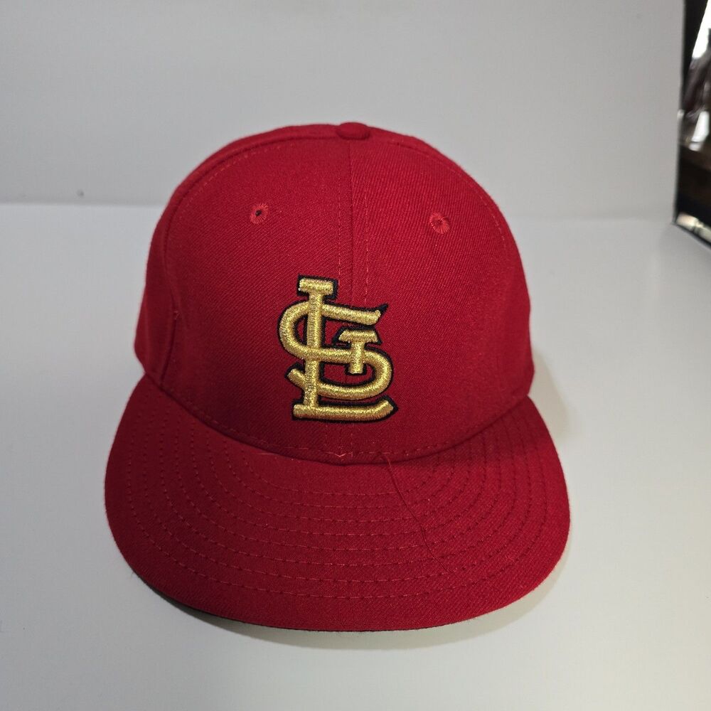 New Era 59FIFTY St. Louis Cardinals Red Gold Fitted Hat Cap Size 7 1/4 MLB